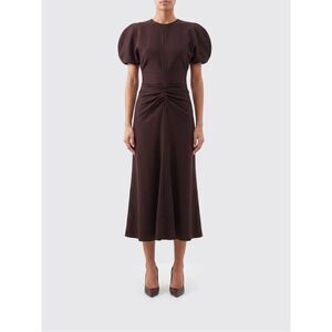 Victoria Victoria Beckham Bela Midi Dress In Wool With Puff Sleeves